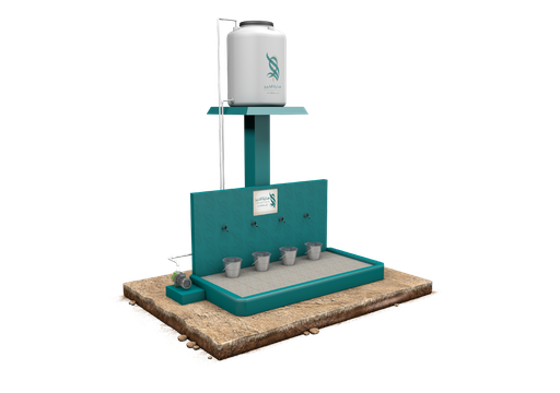 Small Artesian Well | With Manual and Electric Pump and a 500-liter Tank and a Ceramic Fence