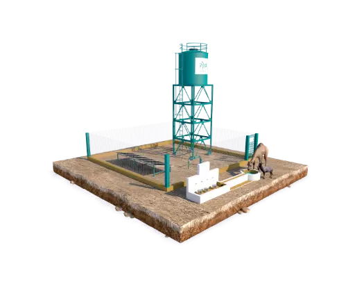 بئر ارتوازي كبير في النيجر | مع خزان سعة 5000 لتر